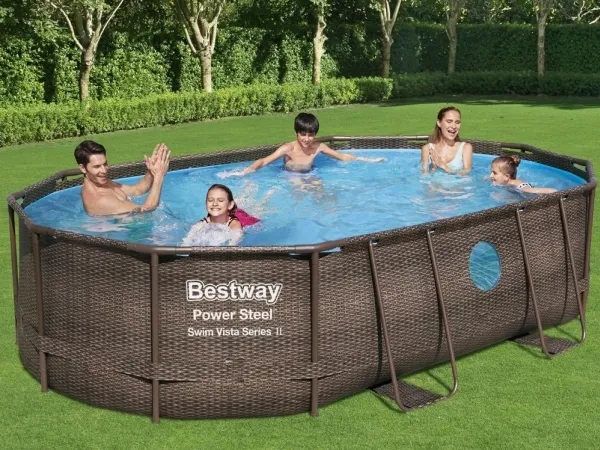 Bestway Power Steel 56946, 10949 L, Indrammet pool, Voksen & barn, Stige, Brun, 64,7 kg