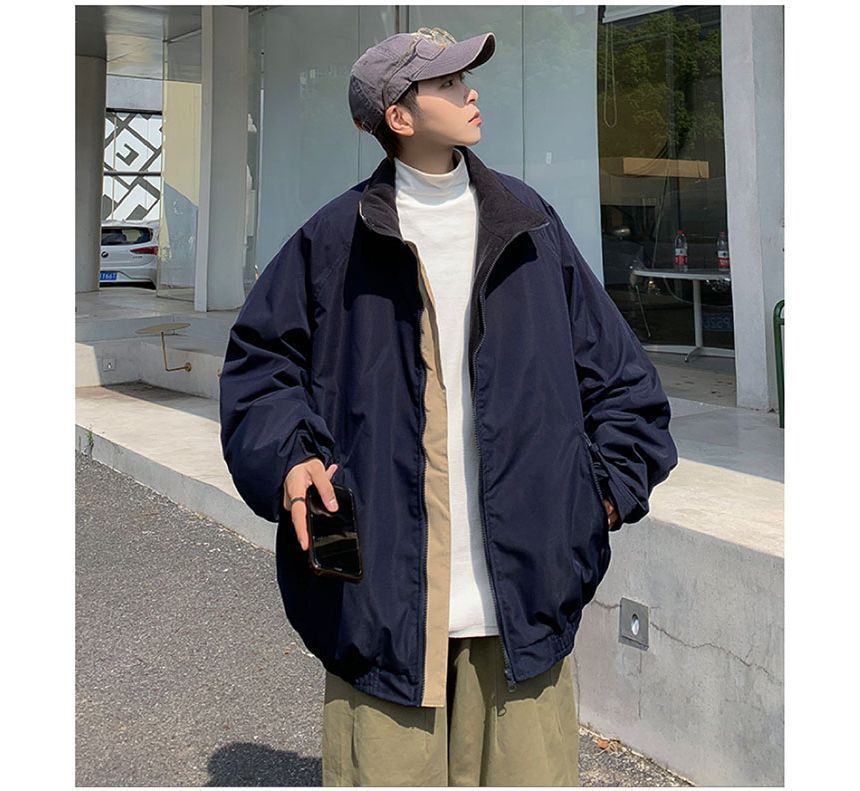 Whyessa - Gewatteerde oversized jas met opstaande kraag en rits