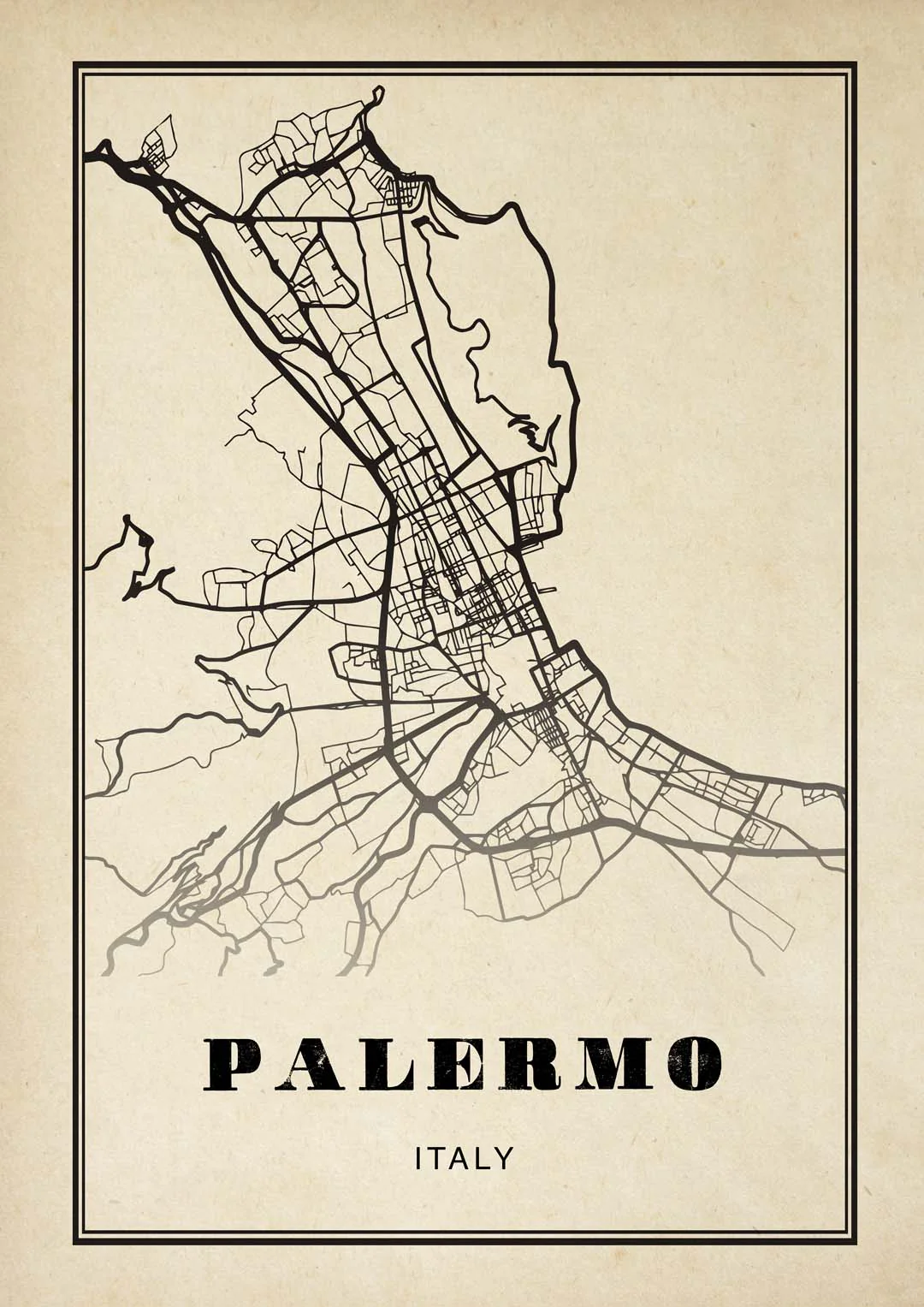 Palermo Stadt Sepia
