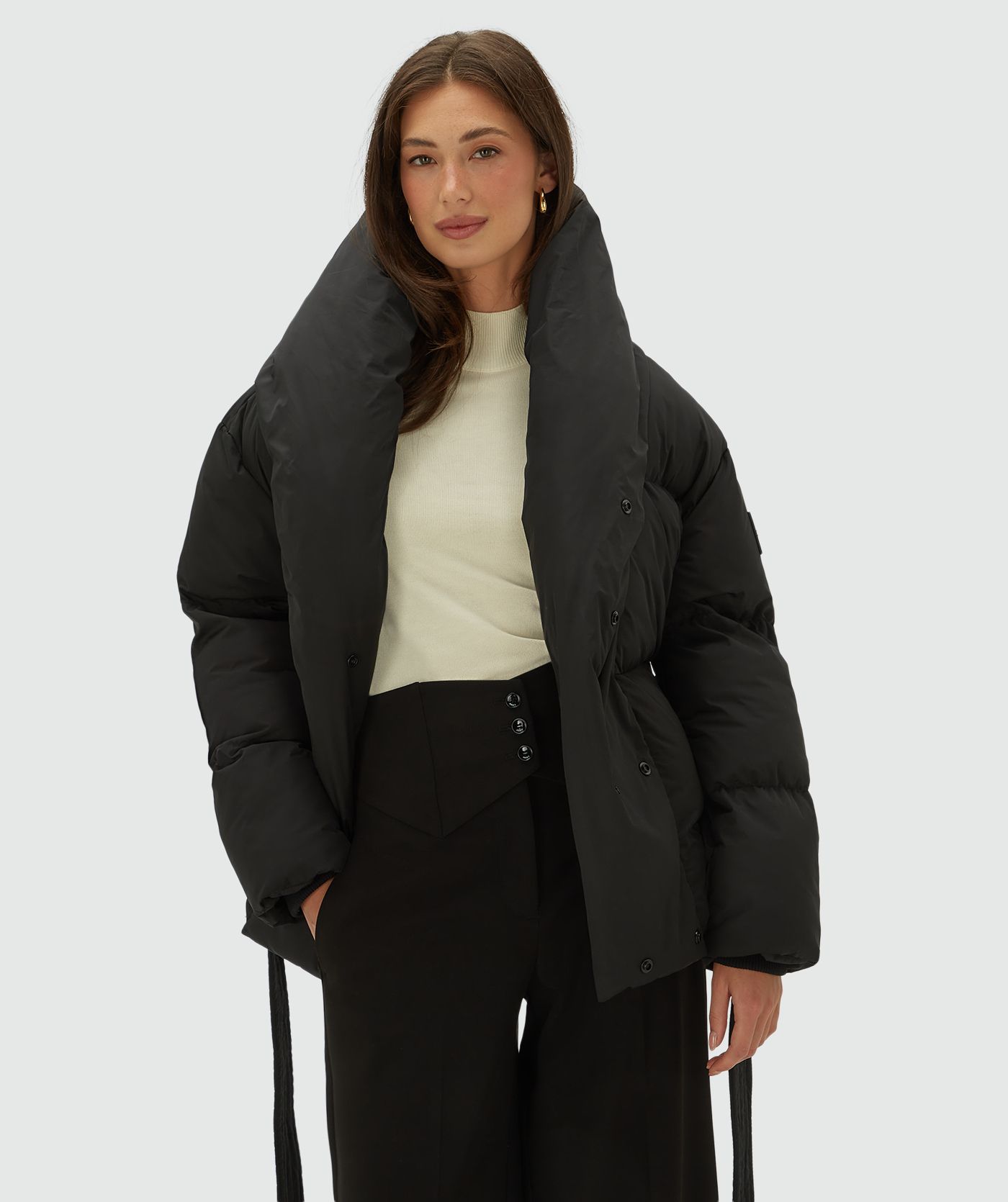 JV-CHARLOTTE oversized puffer jas - black