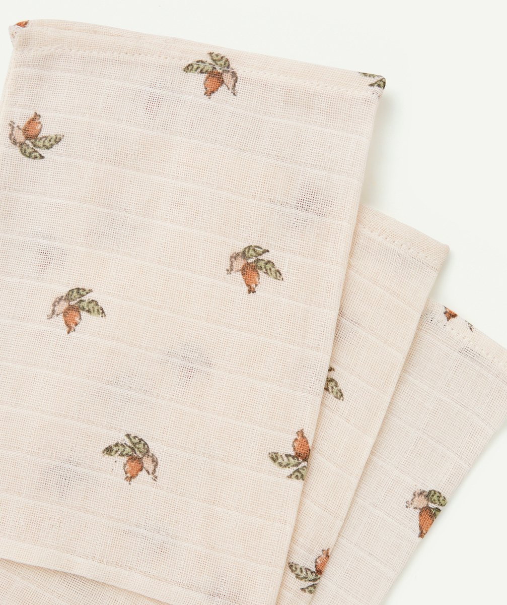 JOLLEINLOT DE 3 GANTS DE TOILETTE EN GAZE DE COTON IMPRIMÉ FORESTIER
