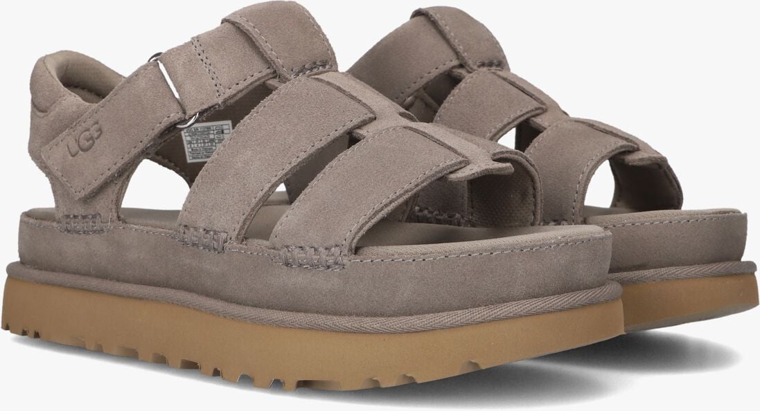 taupe ugg platte sandalen w goldenstar strap