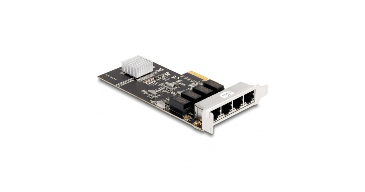 DeLOCKPCI Express x4 Card 4 x RJ45 Gigabit LAN netwerkadapter