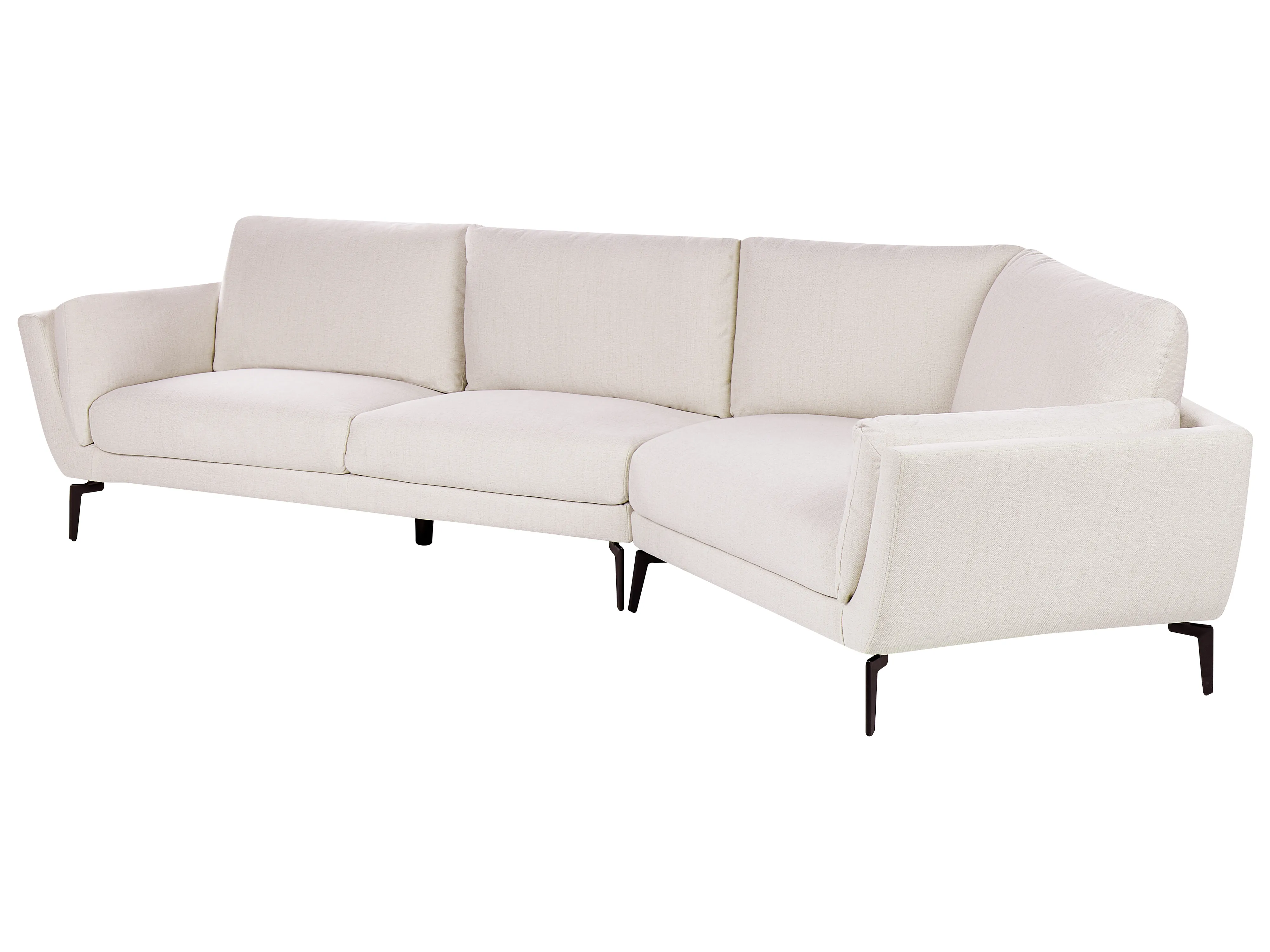 Bank 3-zits KANSSELI Stof Lichtbeige
