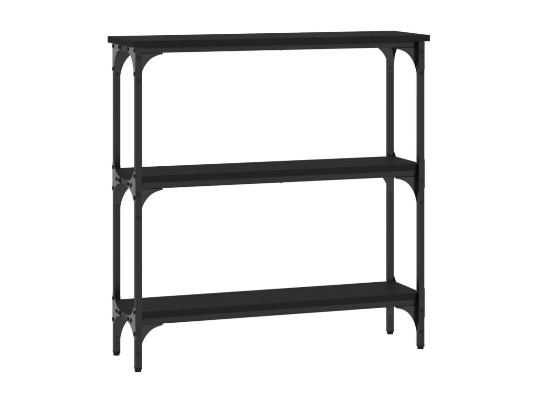 Table console noir 75x22,5x75 cm bois d'ingénierie