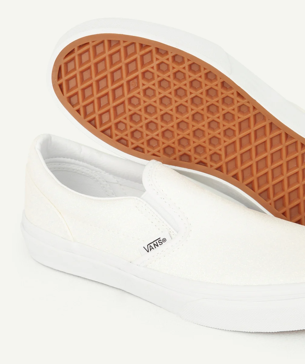 VANSCHAUSSURES FILLES CLASSIC SLIP-ON À PAILLETTES BLANCHES