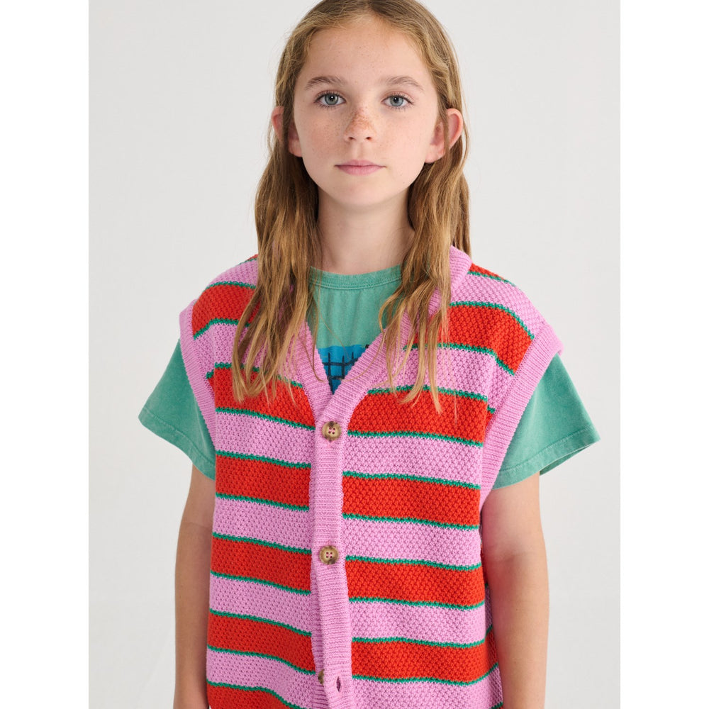 Køb Bobo Choses Purple Bc Striped Strikket Vest