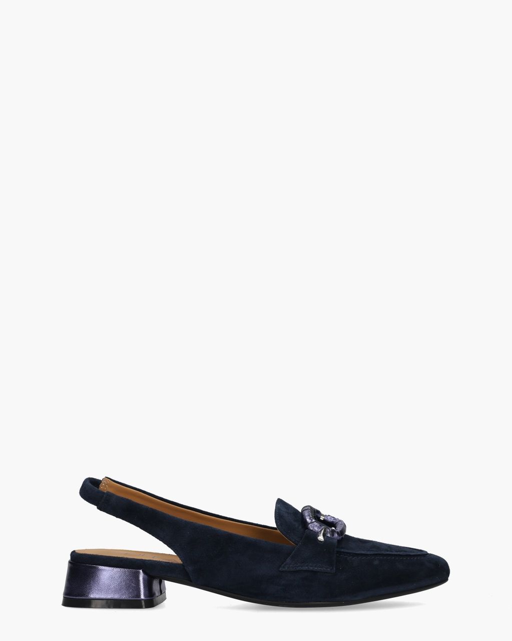 Di Lauro Wasima Donkerblauw Dames Slingbackloafers