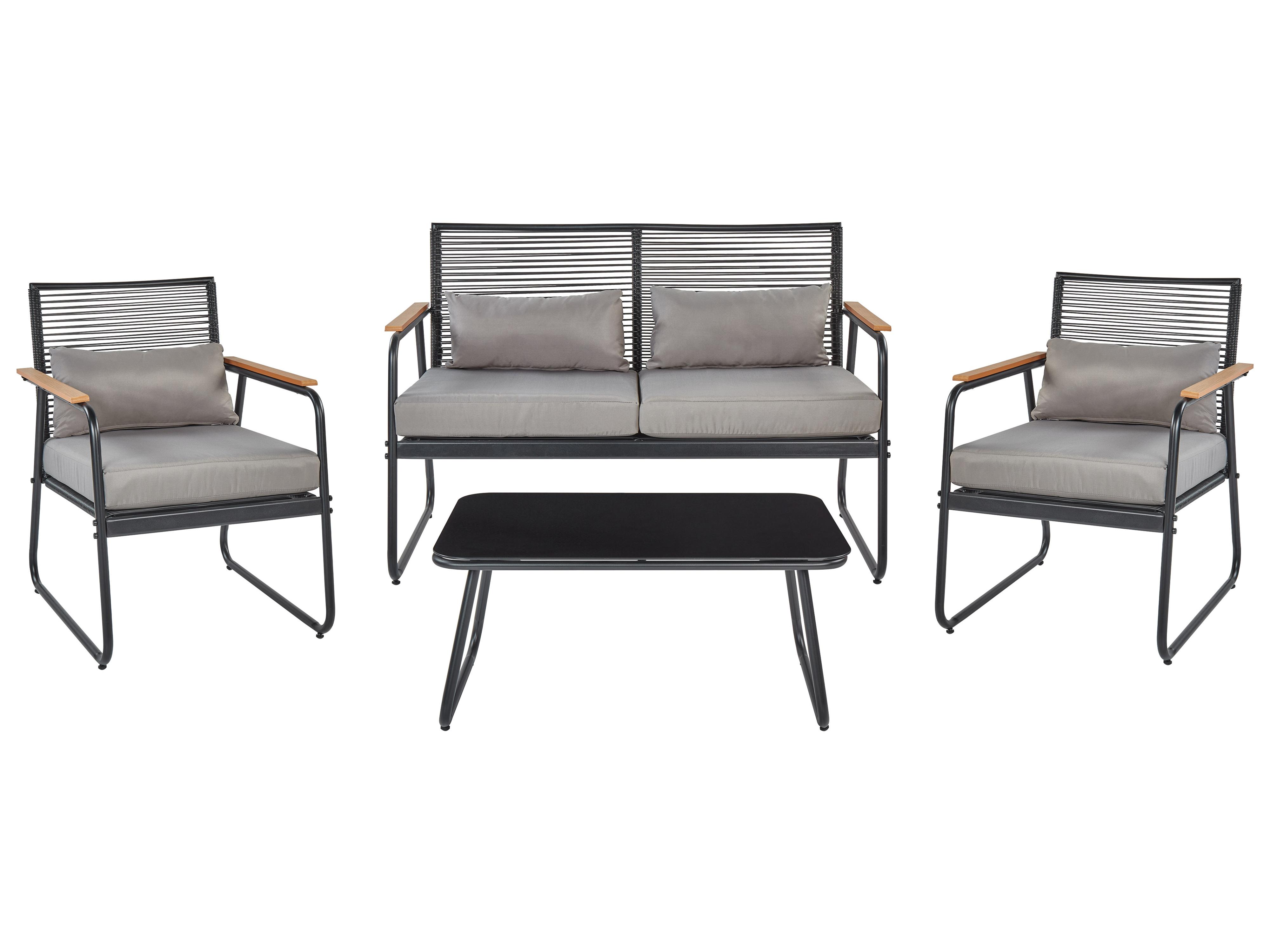 Loungeset met tafel 4-zits POMONTE Metaal Zwart