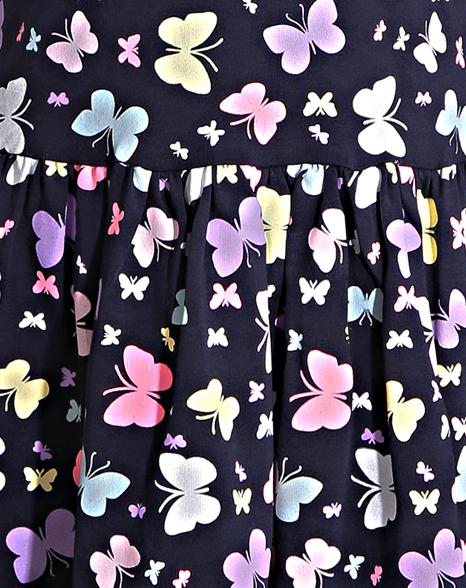 Kurzarm-Kleid COLORFUL B'FLY in navy