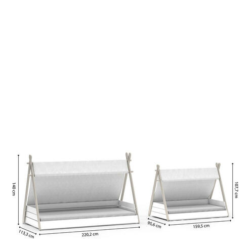Lit enfant 70x140 Croisillons et toile TOTEM - CBA Meubles