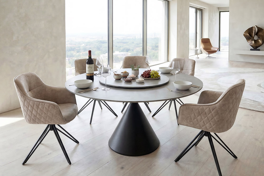 Drehbare Servierplatte SIGNATURE 60cm grau Keramik rund