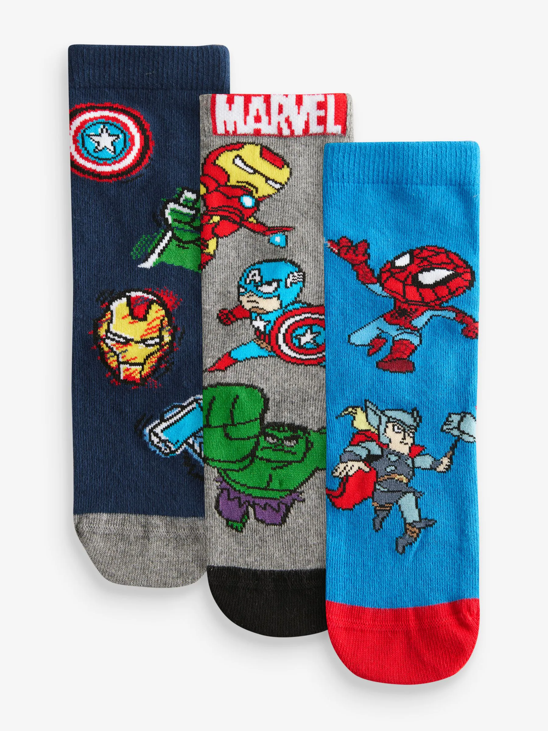 Marvel Avengers - Superhero Cotton Rich Socks 3 Pack