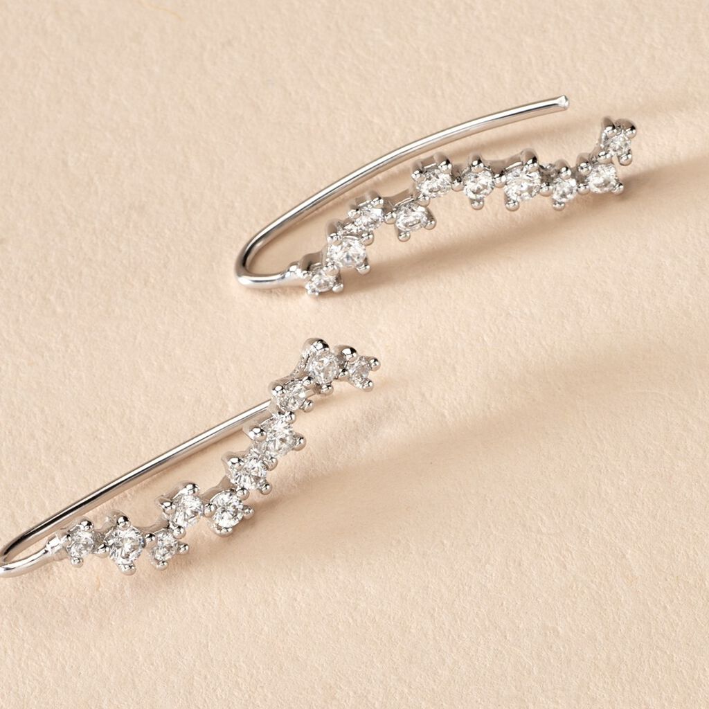 Bijoux D'oreilles Brandi Argent Rhodié Oxyde De Zirconium