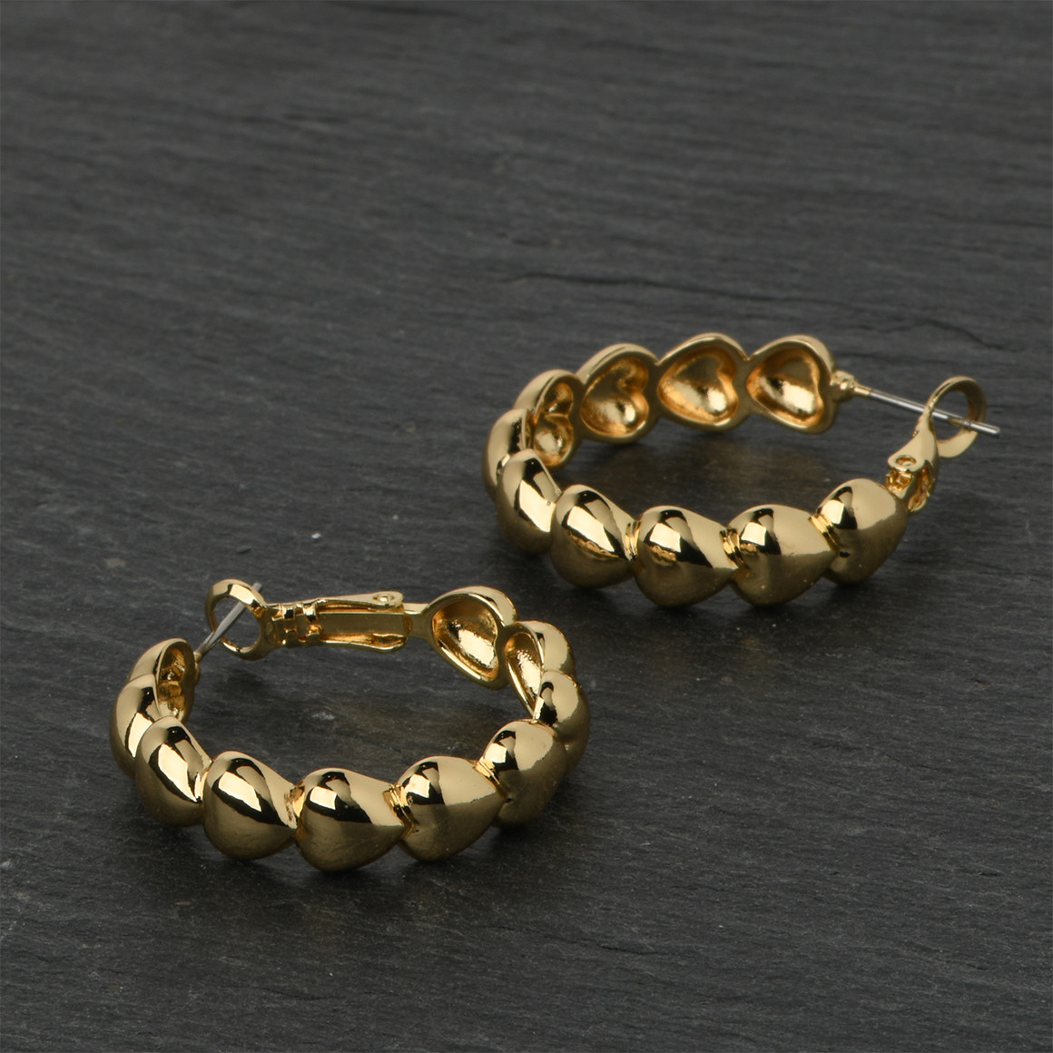 Gina Benotti Damen Creolen mit Herzen gold