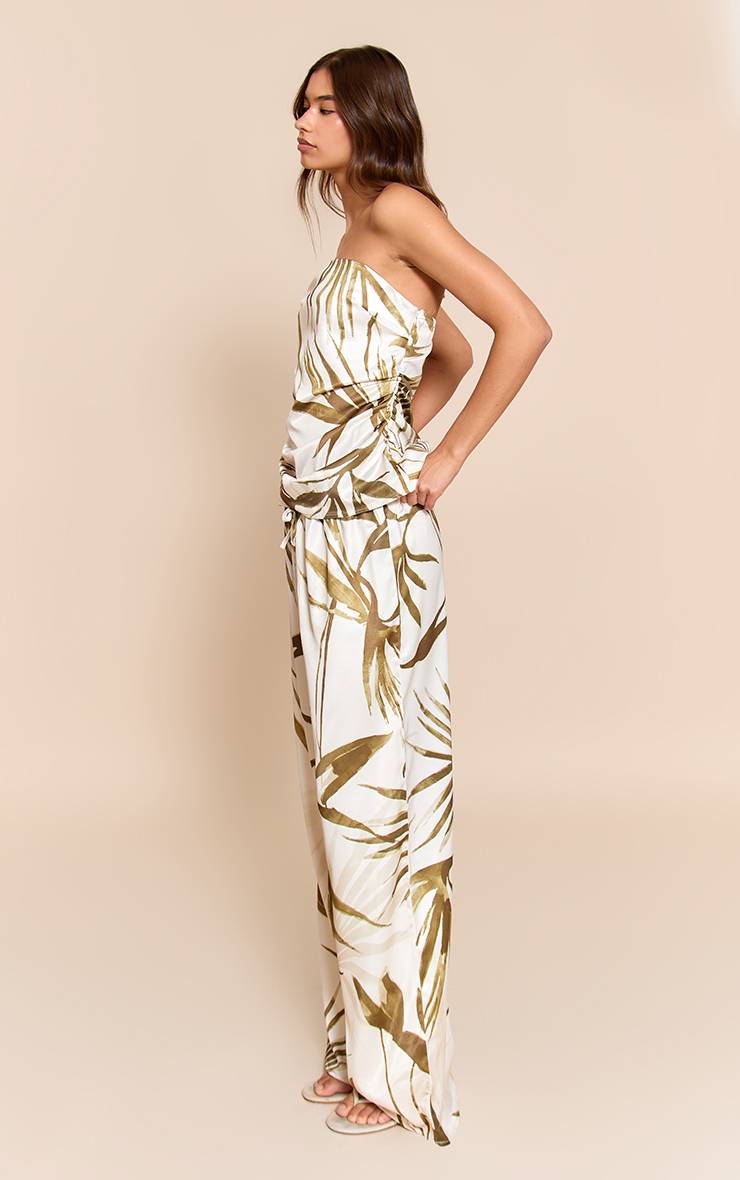Vert Pantalon Large En Satin