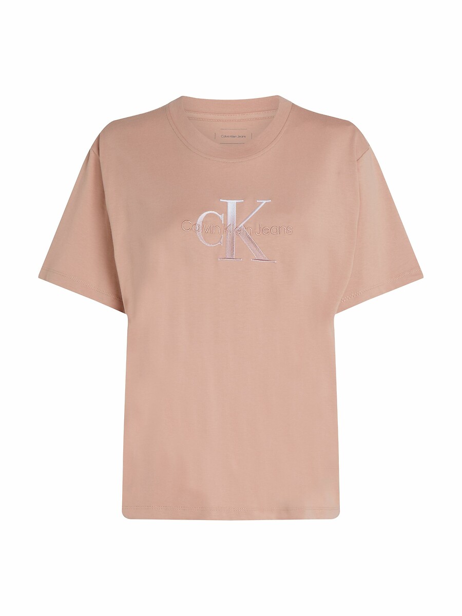 CALVIN KLEIN JEANS<br>Camiseta de manga curta com gola redonda e logo na frente