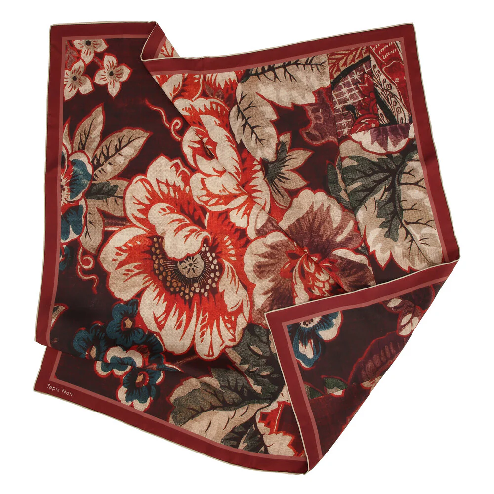 Tapis Noir  Classical Dark Bloom silketørklæde - brun