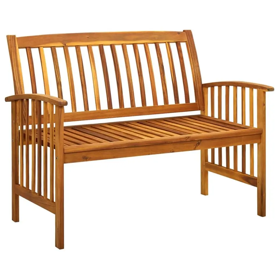 vidaXL - Tuinbank - Donkergrijs - Acaciahout - 119 cm - Met kussen
