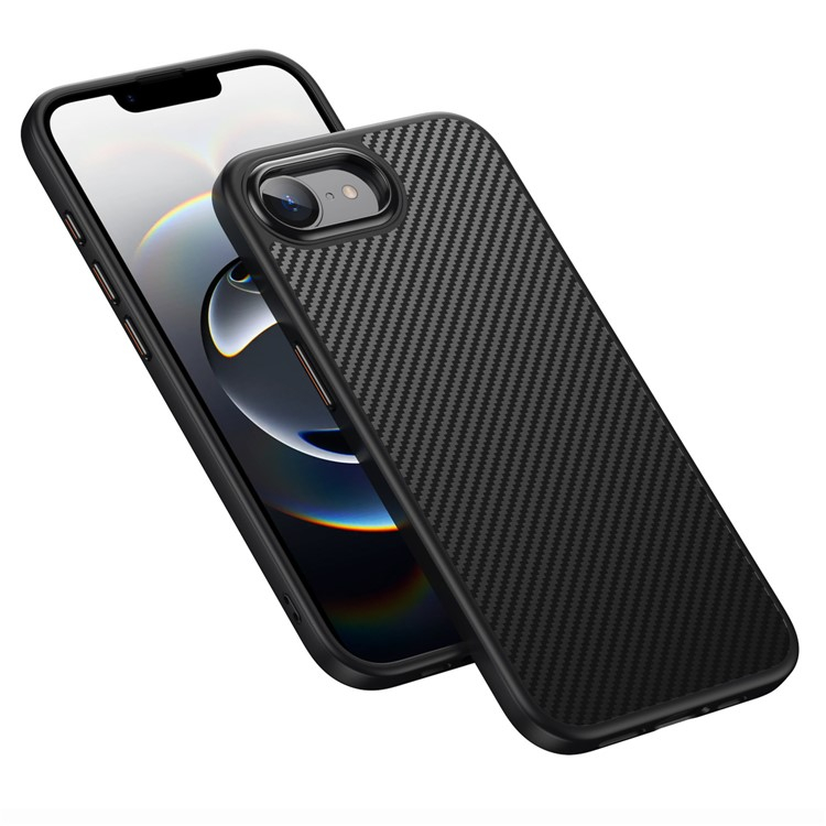 iPhone 16e Hardcase Hülle im Carbon Look - Schwarz