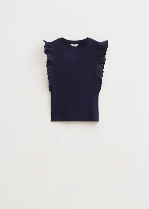 Top met ruffles blauw (BLW.D)