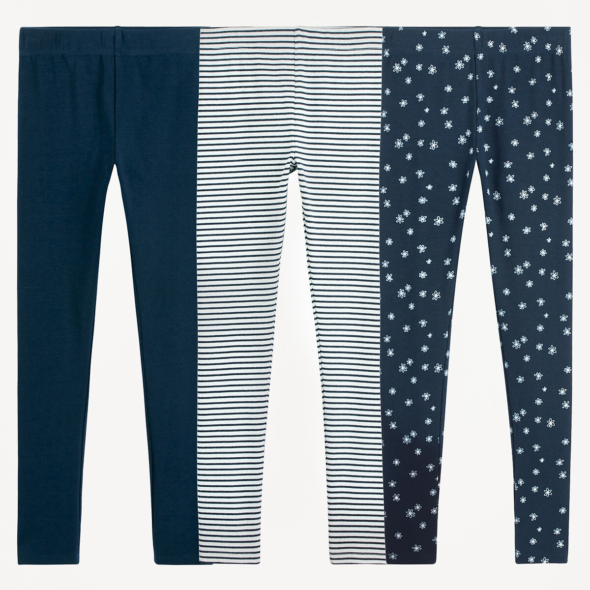 COLEÇÃO LA REDOUTE<br>Conjunto de 3 leggings de 18 meses a 14 anos