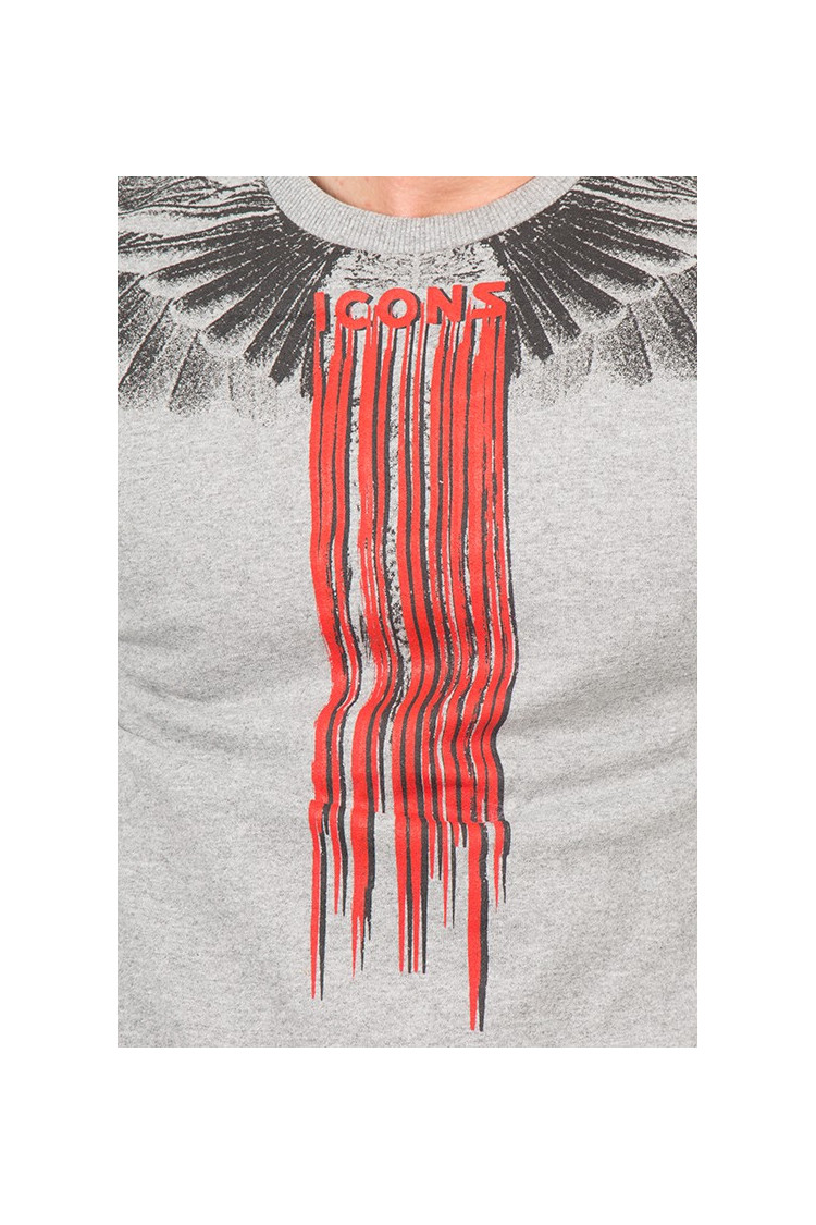 Pull Icons ailes gris chiné
