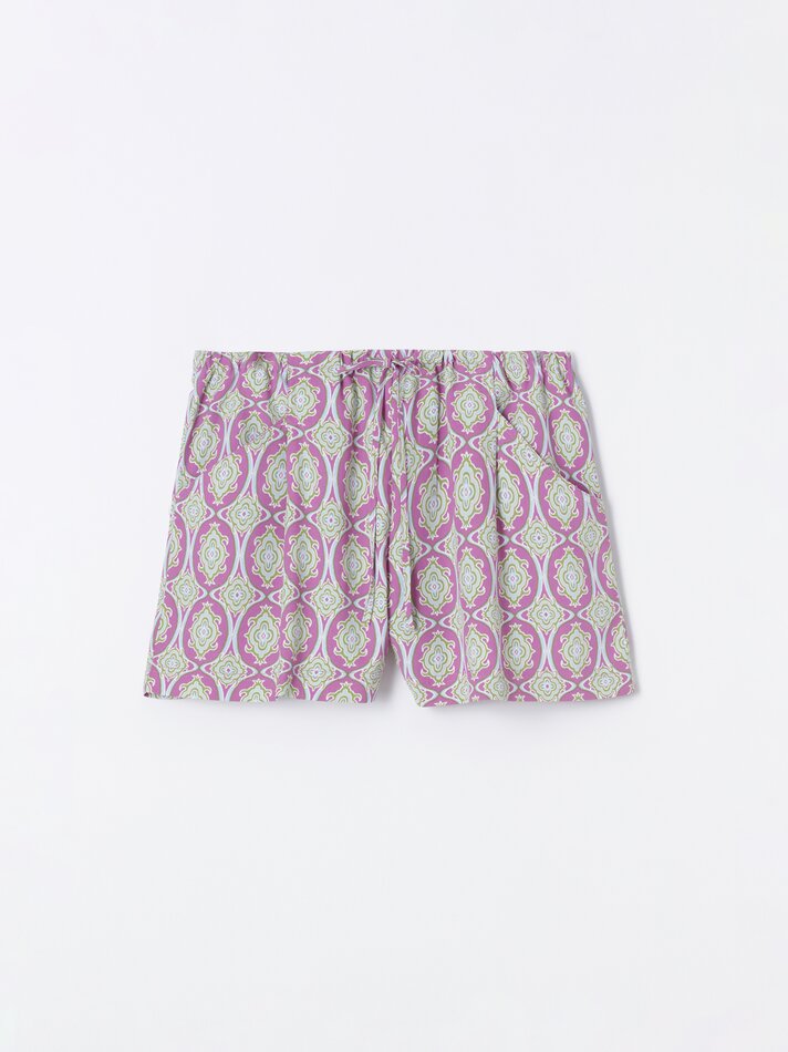 Calções estampados - Lilás