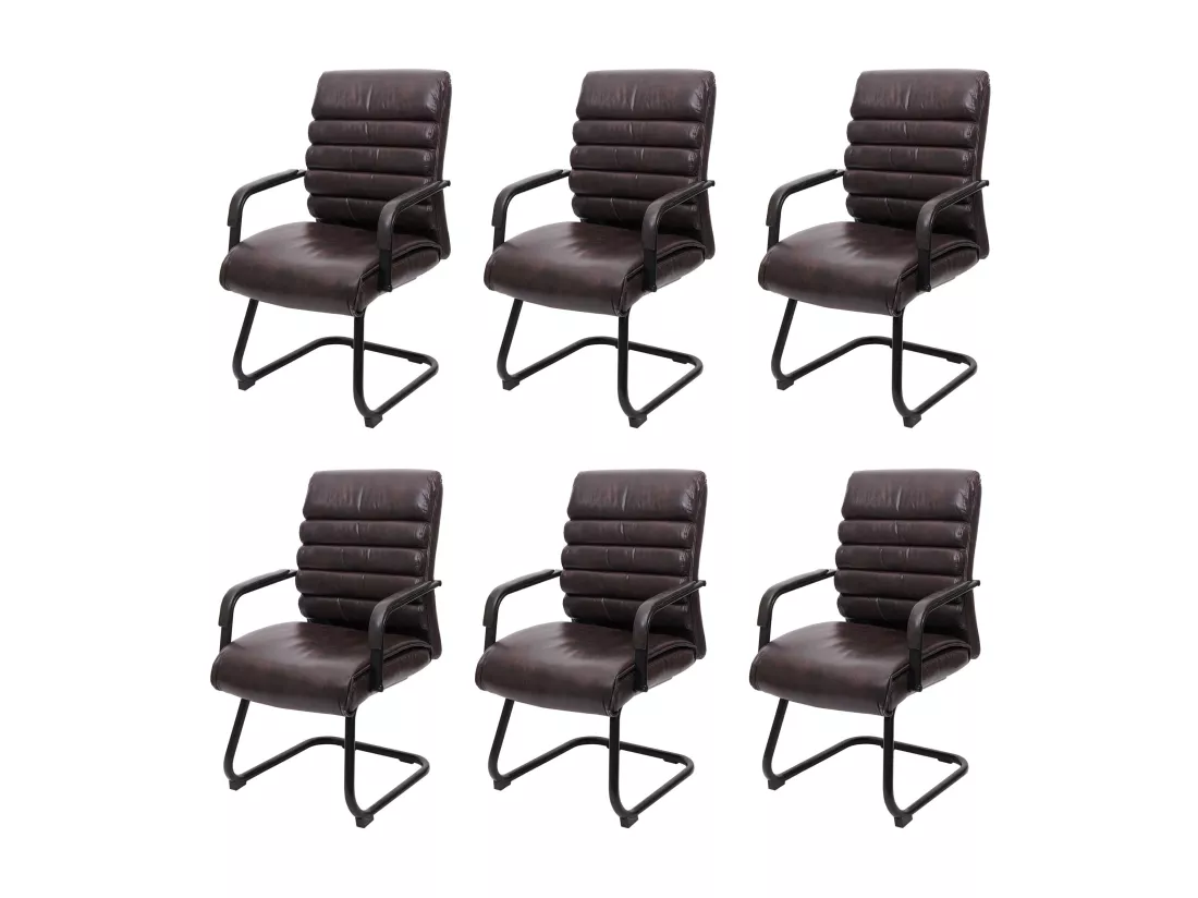 Siège de conférence MCW-H31 (lot de 6), similicuir marron