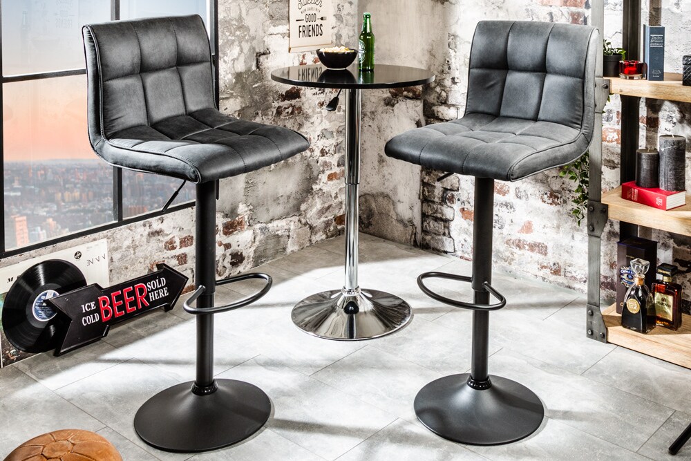 riess-ambiente Barhocker MODENA - höhenverstellbar weiß Barstuhl Fußablage Kunstleder