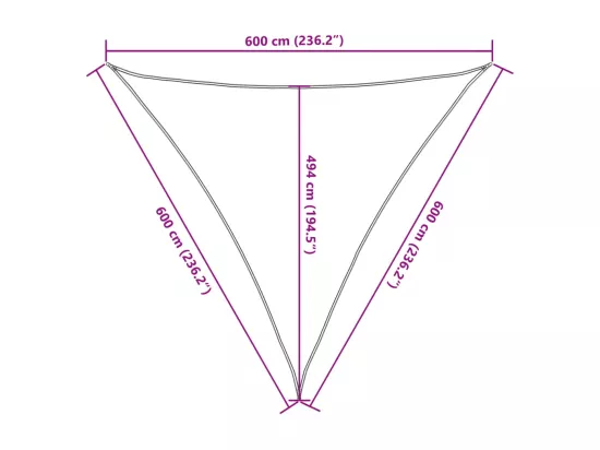 Voile d'ombrage 160 g/m² Noir 6x6x6 m PEHD