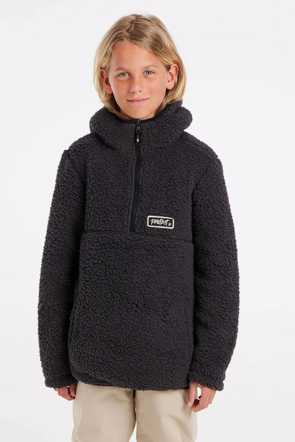 Protest teddy hoody Prtpetrel JR antraciet
