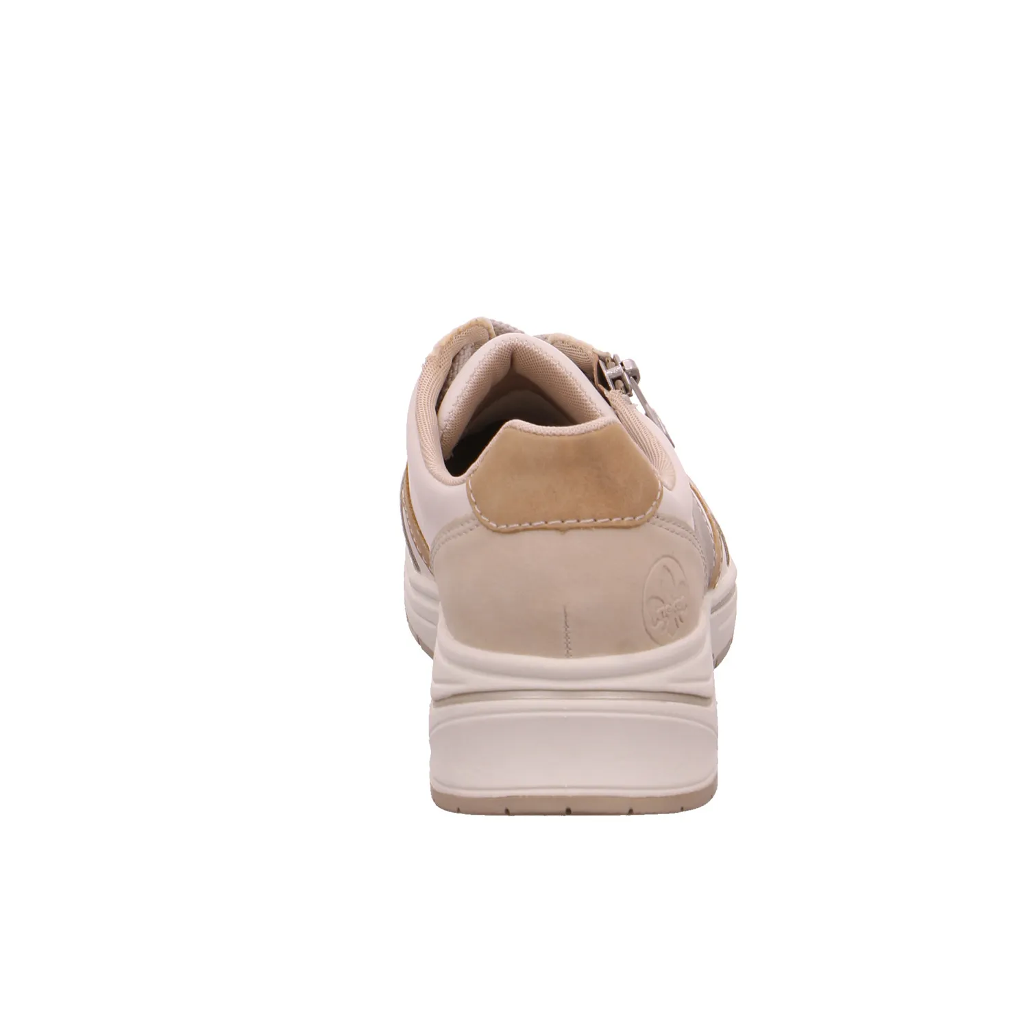 RIEKER Comfort-Schnürer Beige Lederimitat  mit Wechselfussbett