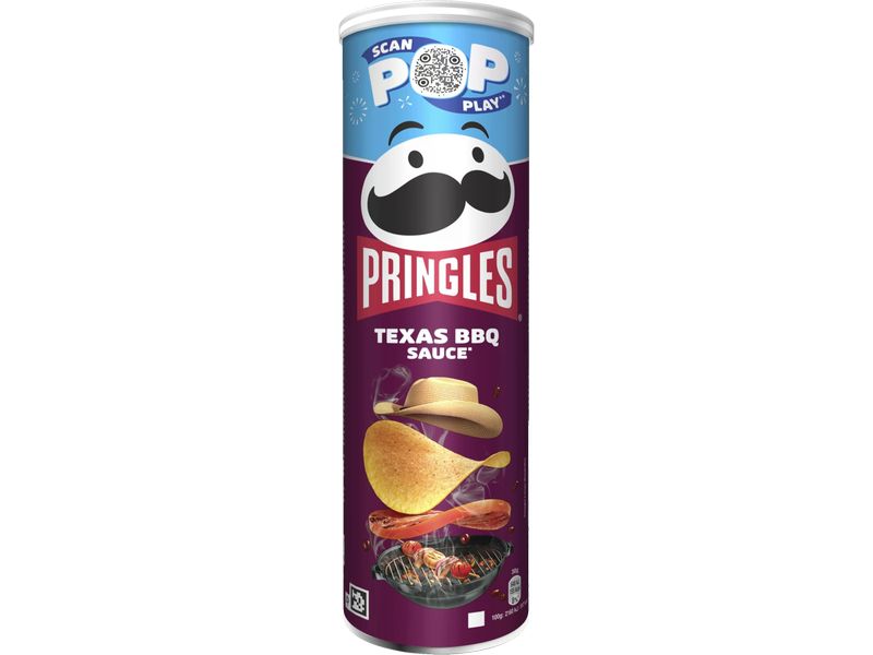 Pringles Chips Texas BBQ 185 g Würziges Knabbergebäck aus Kartoffeln