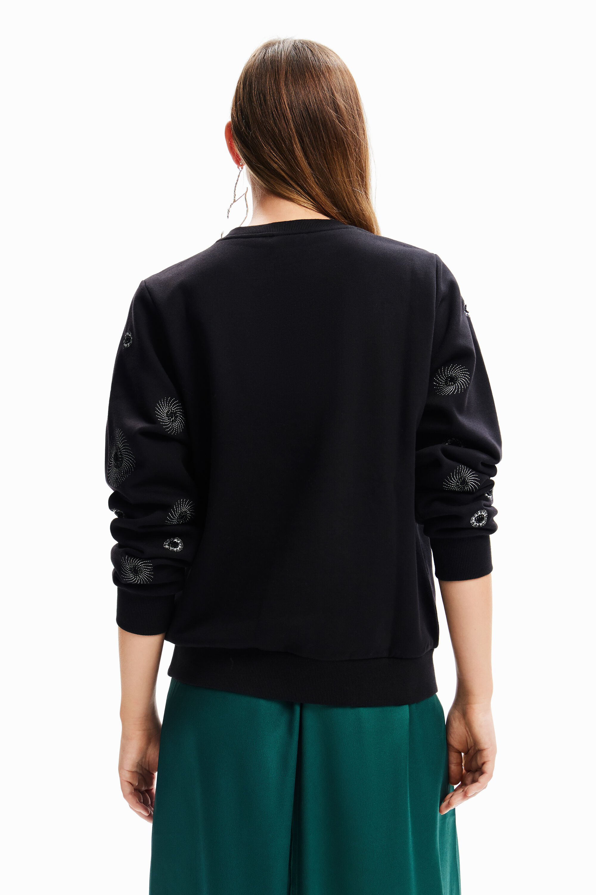 Sweat-shirt broderies géométriques