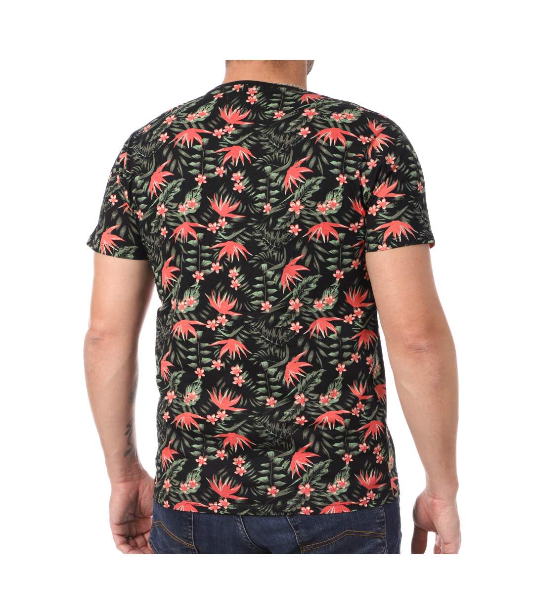 T-shirt Noir/Rouge Homme Lee Cooper Oano