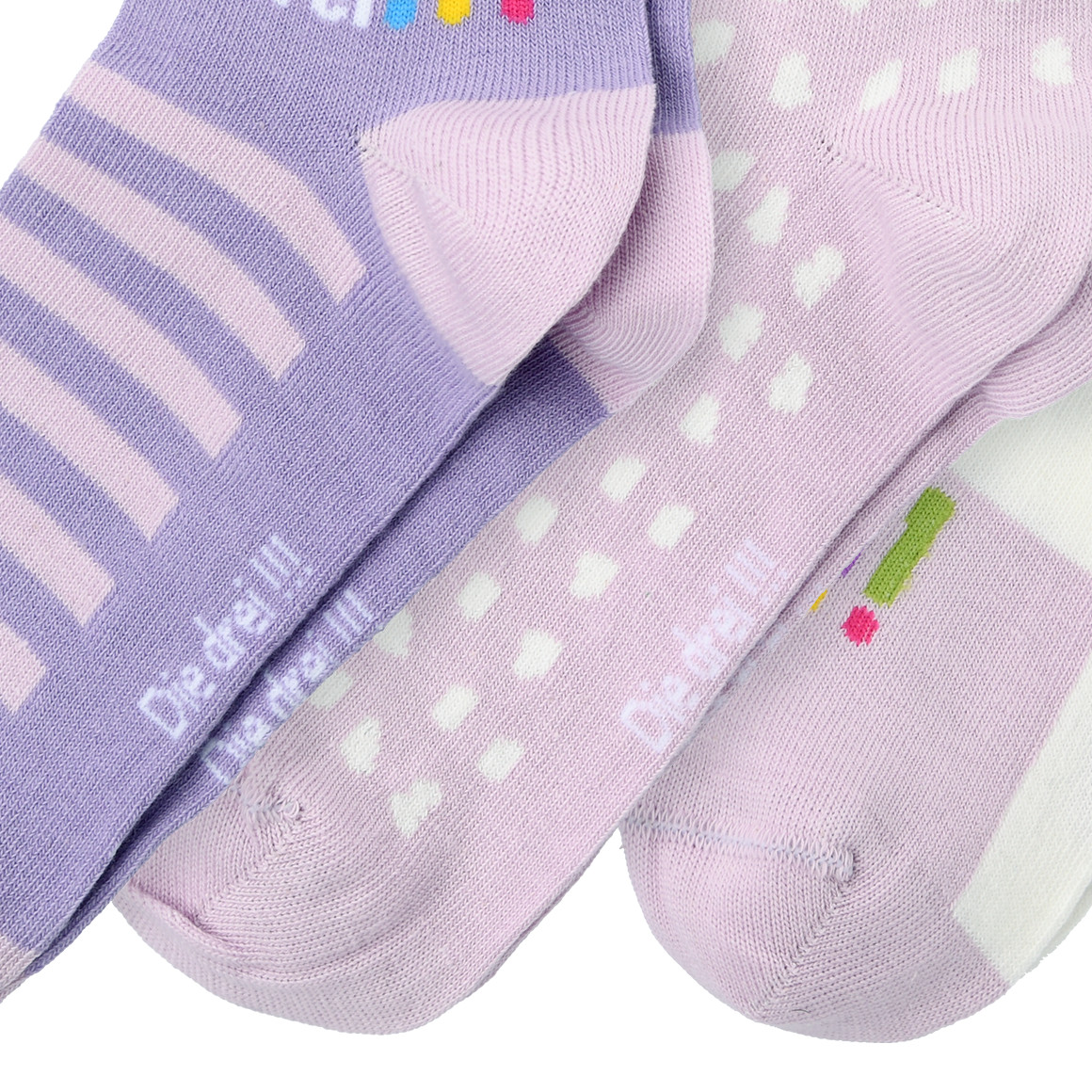 Topolino 3 Paar Die drei !!! Socken im Set rosa / helllila / weiss