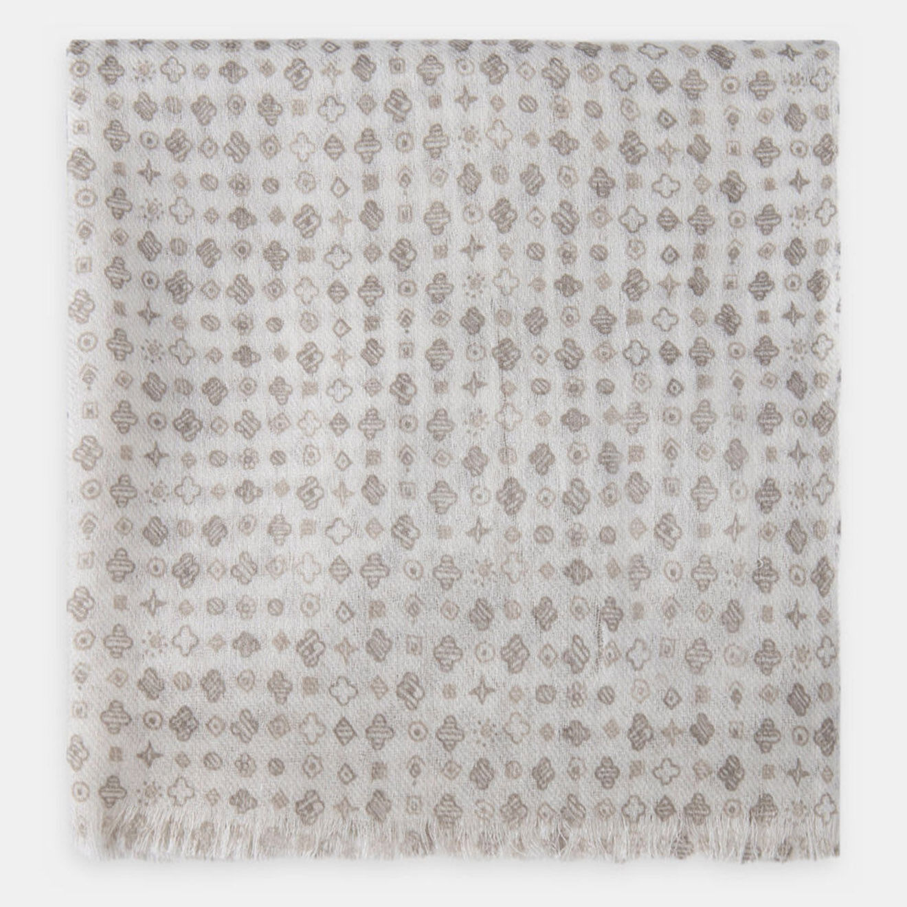 Hackett London Chèche en Laine mélangée imprimé écru - 180x50 cm