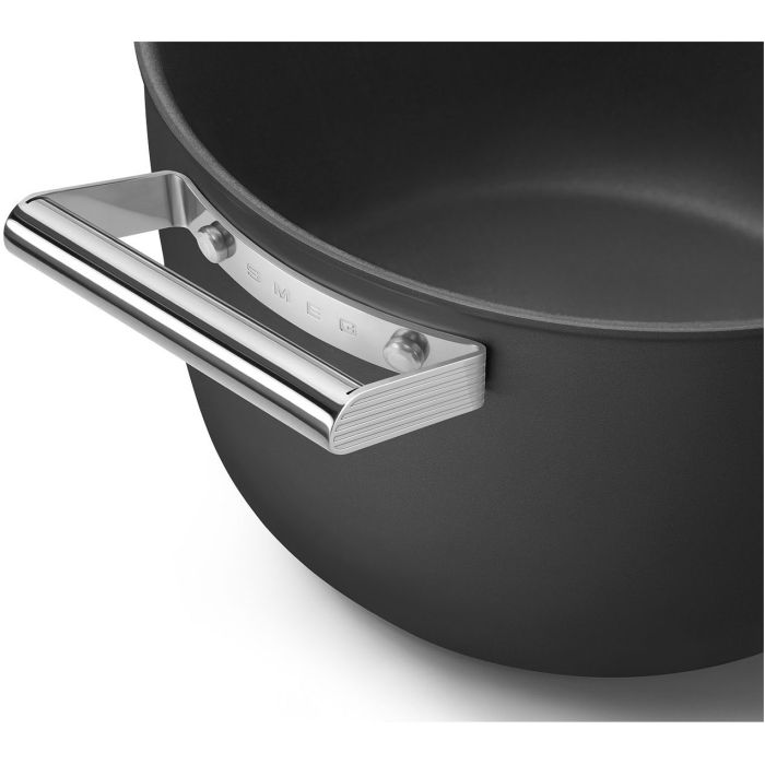 SMEG Kochtopf mit Deckel 26 cm CKFC2611BLM Schwarz
