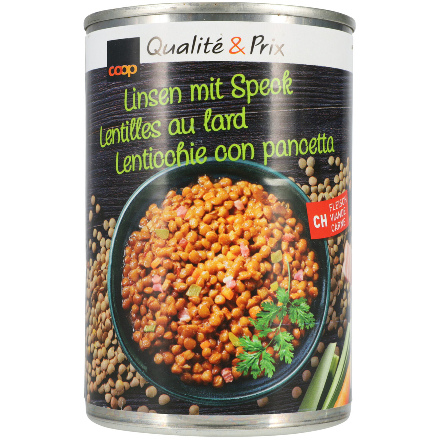Linsengericht mit Speck