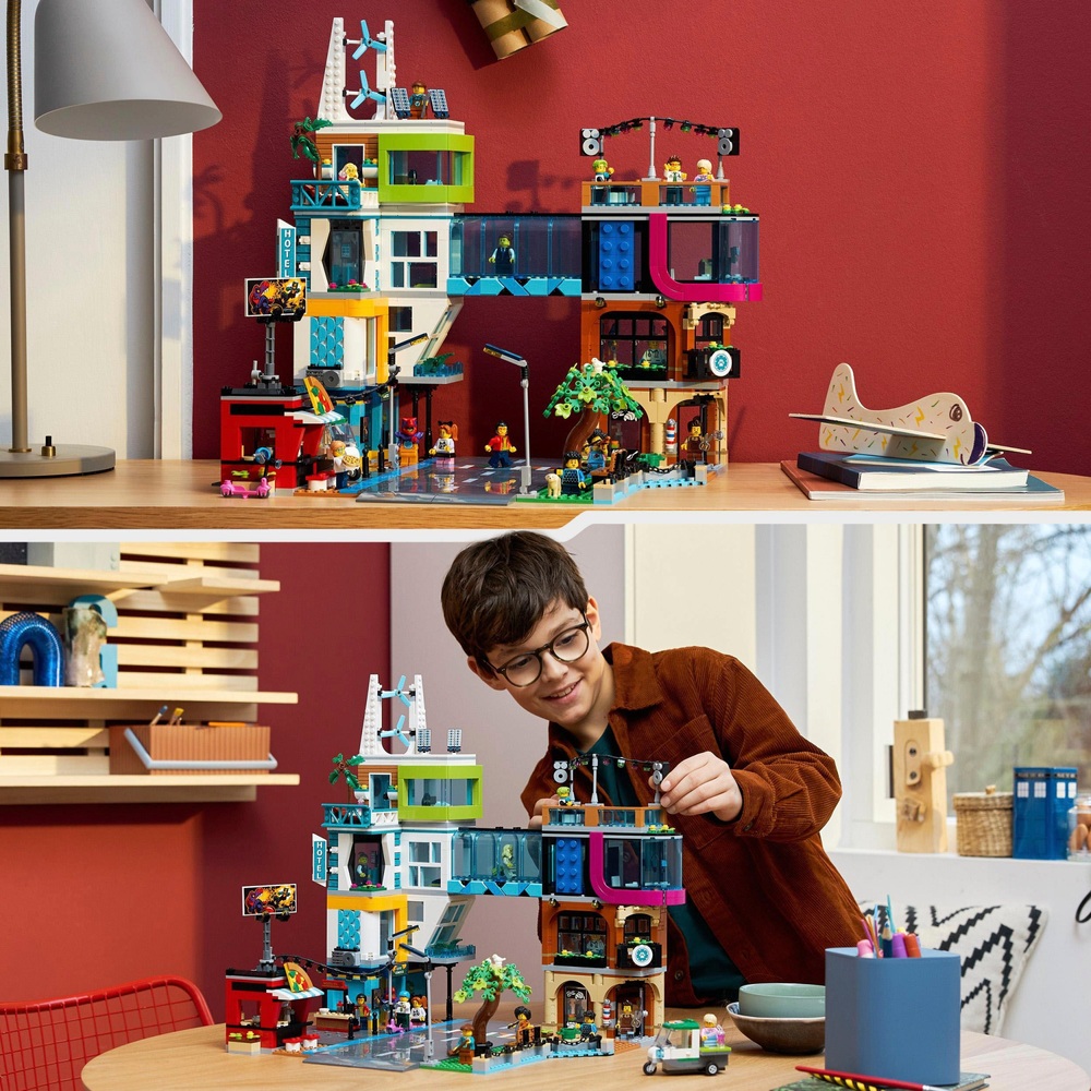 LEGO City 60380 Innenstadt – Umbaubares modulares Gebäude-Spielset