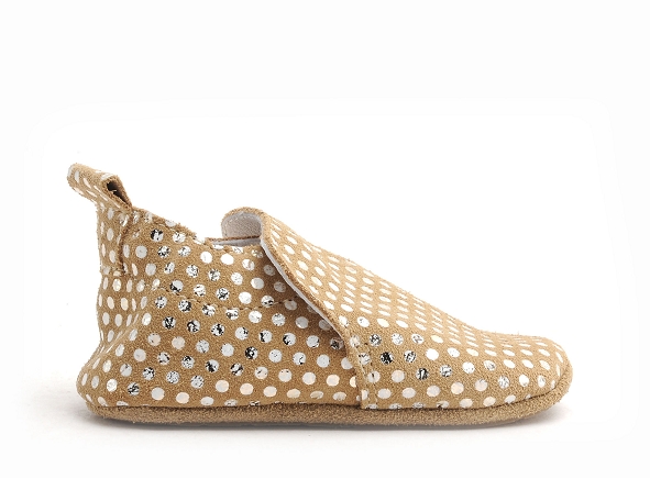 Bellamy chaussons bebe valentines tic pois marron