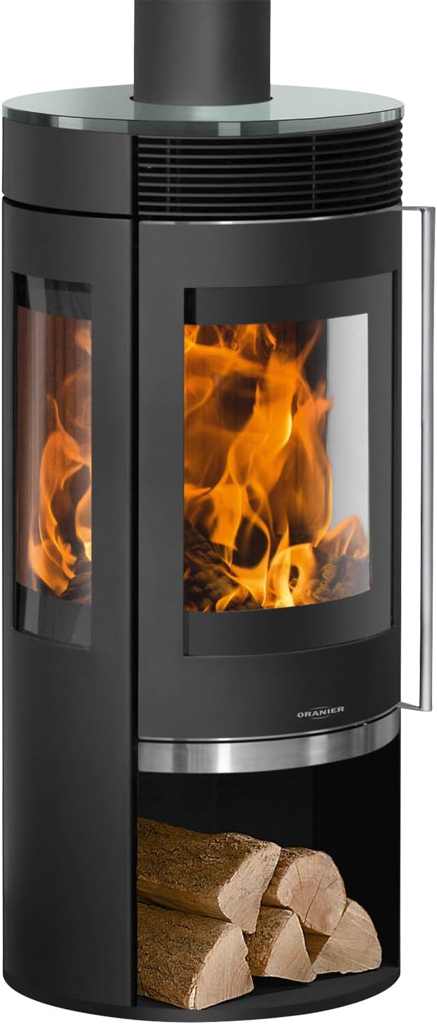 Oranier 5794 30 Rota TRE 2.0 Kaminofen Stahl Schwarz mit Glas-Abdeckplatte/A