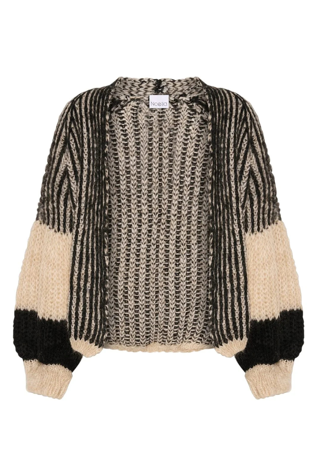 Noella Liana Knit Cardigan cream black