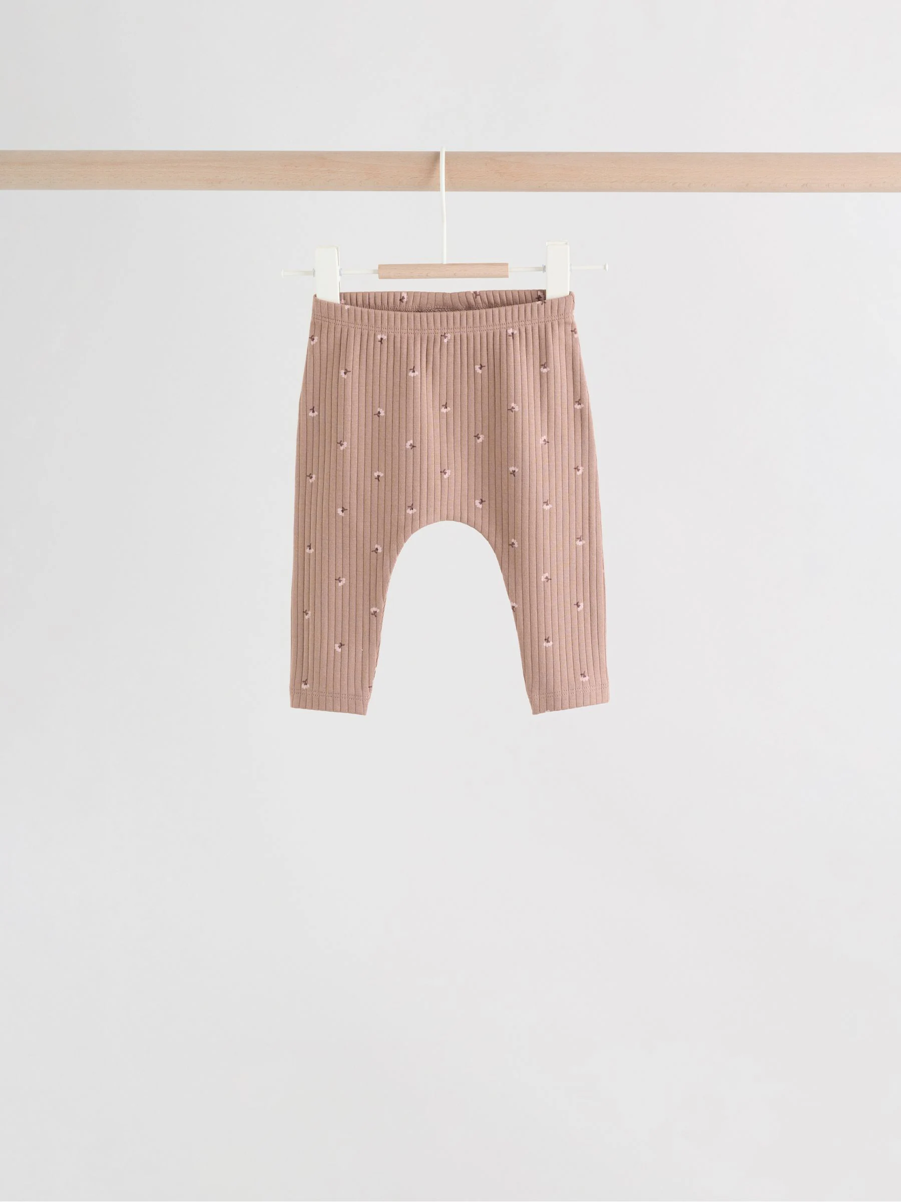 Roze/crème/bruine print - 6 -delige set van top met lange mouwen en leggings (0mnd -3jr)