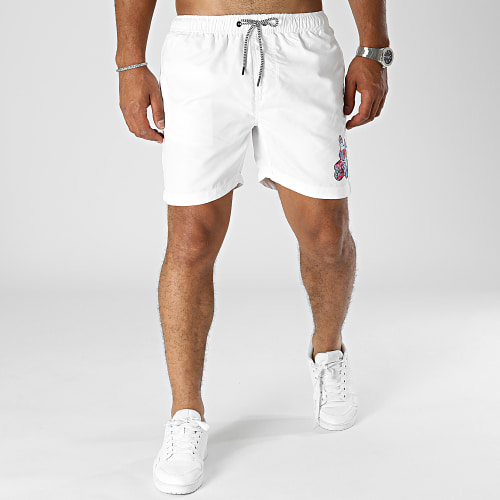 Short De Bain Lapin Graffiti Blanc