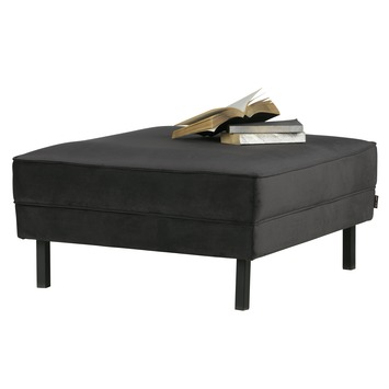 WOOOD Hocker Robin antraciet fluweel gestoffeerd