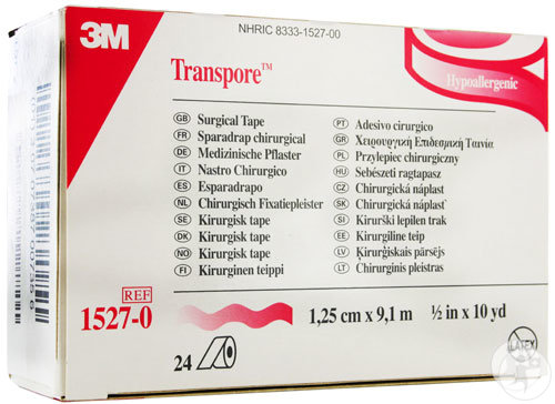3M Transpore Sparadrap Elastique Transparent 12mm x 9m Pièces 24 (1527/0)