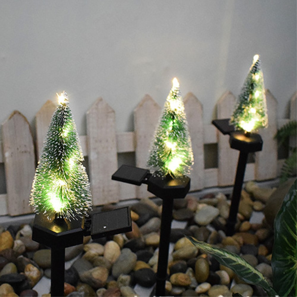 (17cm) 6-LED's Solar Outdoor Weihnachts Licht Tannenbaum Design - Warmweiss