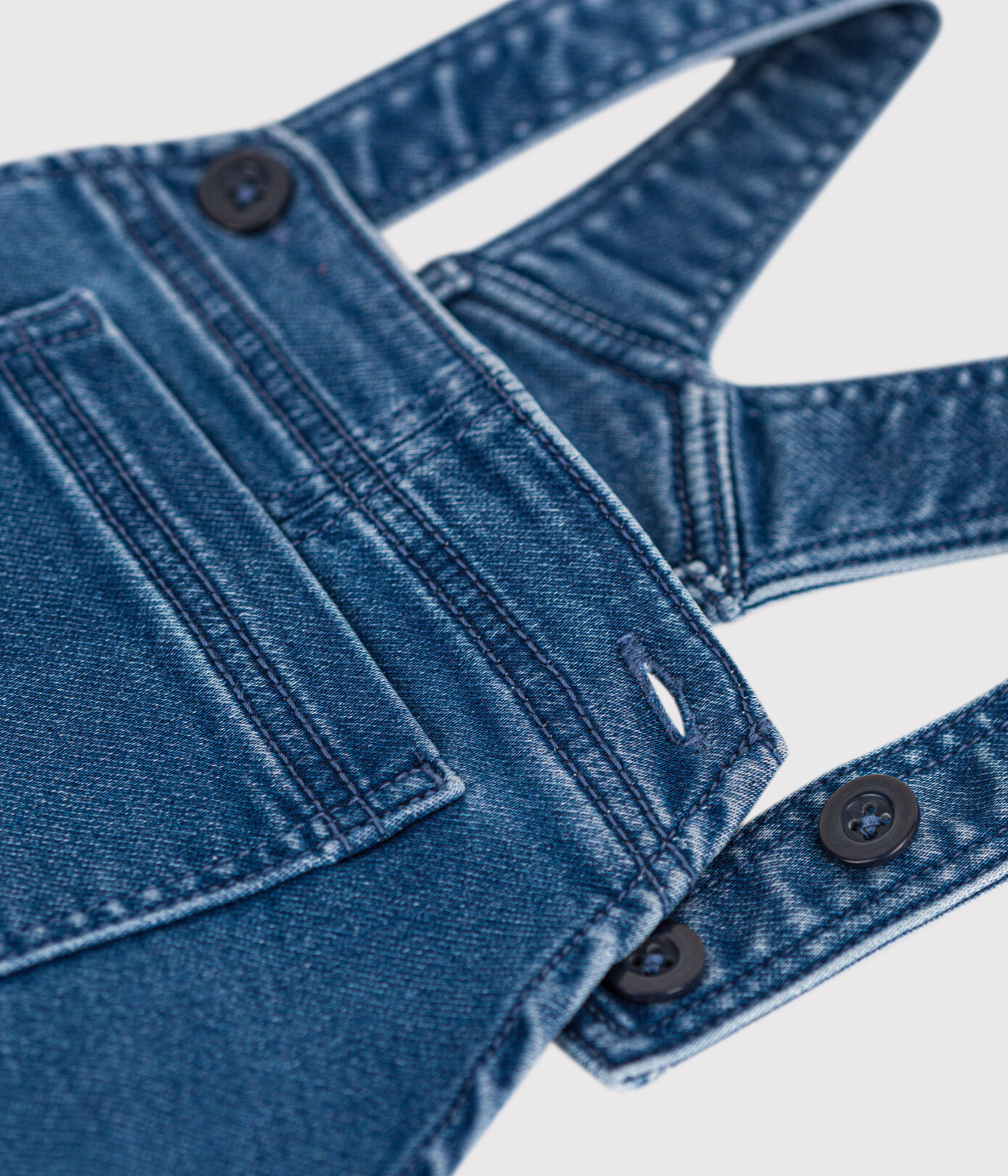 Robe salopette en denim effet molleton enfant fille